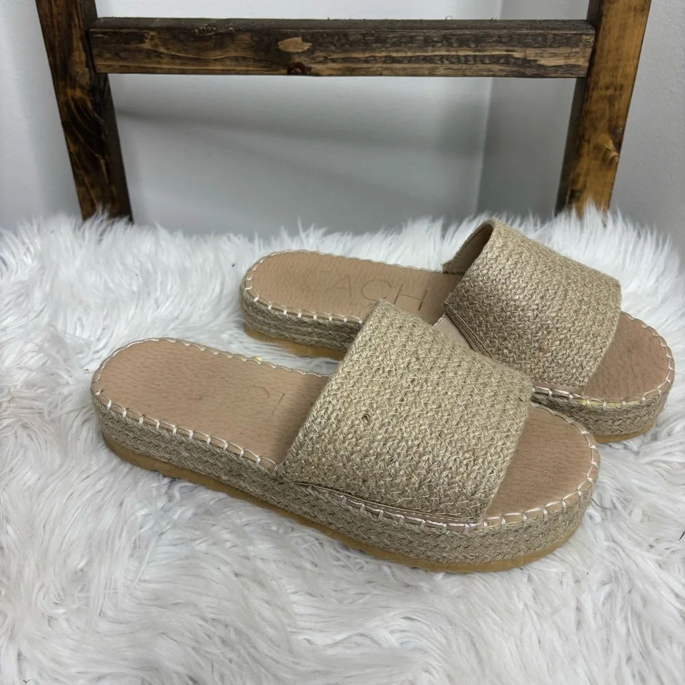 Beach by Matisse Beige Espadrille Slide Sandals Size 11